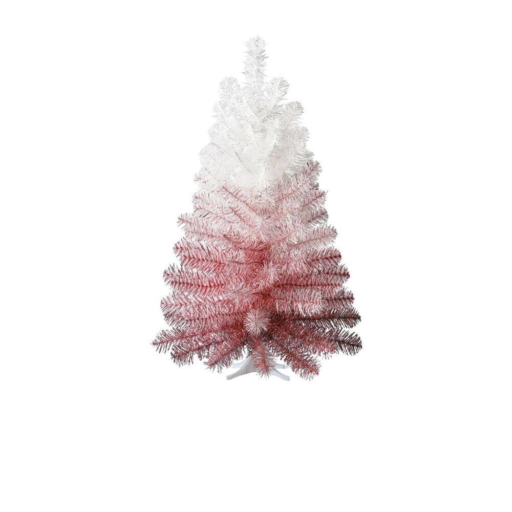 Holiday Time Cream & Rose Gold Ombre 24" Tabletop Tinsel Tree Non-Lit